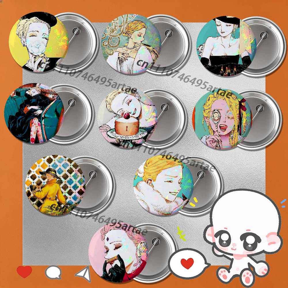 Vintage Collectible Pins - V-Veil إما دبابيس أنمي كلاسيكية مستديرة
