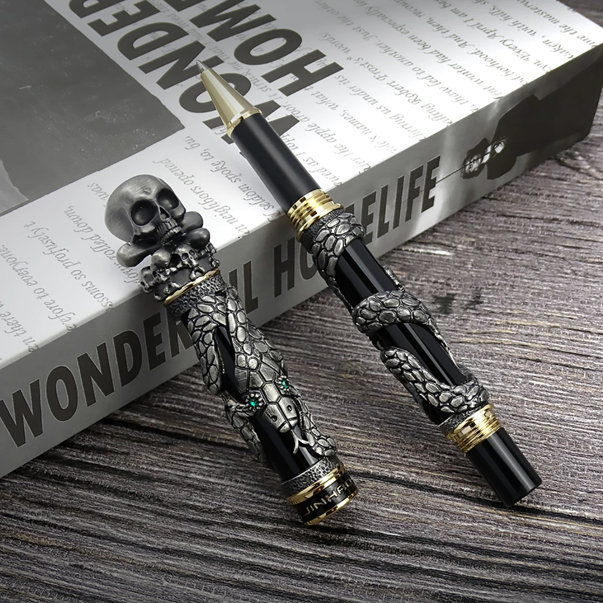 Jinhao معدن خمر قلم الكرات الد - مراجعة Vintage Collectible Pens وسعره