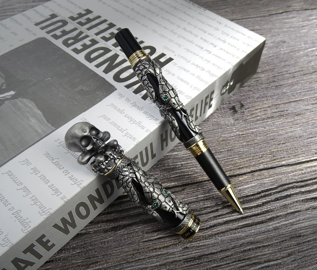 Jinhao معدن خمر قلم الكرات الد - مراجعة Vintage Collectible Pens وسعره