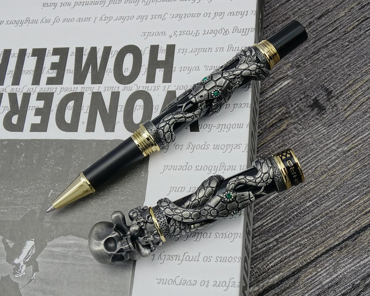 Jinhao معدن خمر قلم الكرات الد - مراجعة Vintage Collectible Pens وسعره