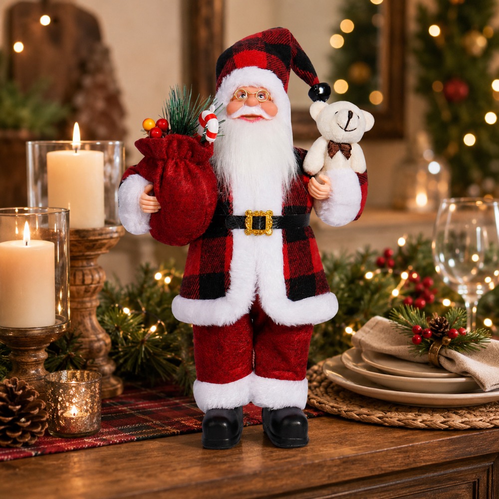 تمثال سانتا كلوز ذو نقشة مربعا - مراجعة Vintage Collectible Santa وسعره